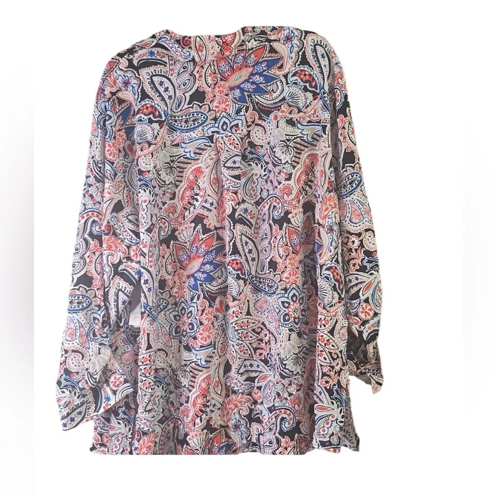 NWT Charter Club Multicolor Paisley Print Blouse Size 3X - Picture 2 of 3